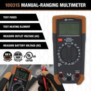 Southwire Electrical RV Tool Kit, 8 Piece, Multi-Tool Pliers, Manual Ranging Multimeter, Multi-Bit Screwdriver, LED Headlamp, Pocket Knife, Buss Blade Fuses, Zip Ties, Electrical Tape, 66983440