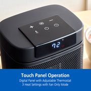 Better Homes & Gardens BHF536317958001 1500W Digital Ceramic Heater with ALCI Plug, Black