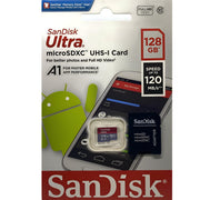 SanDisk Ultra 128GB microSDXC Memory Card, Class 10, UHS-I, A1 App Performance, 120MB/s Read Speed, Without Adapter