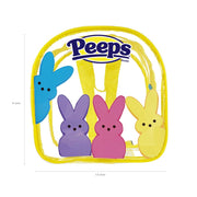 Megatoys Peeps Backpack Gift Set, Clear Plastic Backpack with Yellow Straps, 52 Stickers, 24-Piece Puzzle, 9 Colored Pencils, Coloring Cup, Easter26