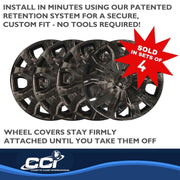 Coast2coast Wheel Cover Set, 16 Inch, 5 Split Spoke, Gloss Black Painted, Automotive Grade ABS Plastic, 4 Pack, Fits 2019-2020 Ford Transit IWC54316BLK