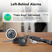 Tukio Bluetooth Tracker Smart Air Tracker Tag with Real-Time Location Tracking, IPX5 Water Resistant, Replaceable Battery, Protective Case, Key Ring, Lanyard, Compatible with iOS