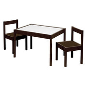 Your Zone MS98-016-083-06 3-Piece Dry Erase Activity Table Play Set - Espresso