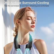 Unbranded AI Neck Fan Wearable Personal Fan with 6 Adjustable Speeds, Rechargeable 6000mAh Battery, Ultra Quiet Cooling for Home Office Travel Outdoor