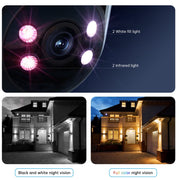 Jqimn Wired Dome Surveillance Cameras, 2PCS, 2K Ultra HD, Dual-Band 2.4G & 5GHz WiFi, Color Night Vision, Smart AI Human Detection, IP65 Waterproof
