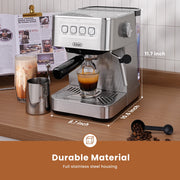 Gevi 20 Bar Espresso Machine, Stainless Steel, Adjustable Steam Wand, 35 oz Water Tank, Professional Coffee Maker, ECMB0
