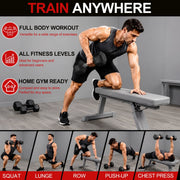 Sprint Demon 40 LB Rubber Hex Dumbbells, Set of 2, Non-Slip Chrome Handle, Black, DSV-DB-40P-WJ-1