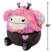 Jazwares Squishmallows Frumpy The Pink and Black Bigfoot Plush, Jumbo 20-Inch, Easter Tie-Dye Hair with Heart Headband, Soft and Squishy SQVA01477
