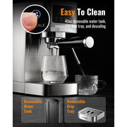 GDOR 20 Bar Espresso Machine with Milk Frother, Touchscreen Control, Adjustable Temperature, Stainless Steel, Compact Design, CM1661