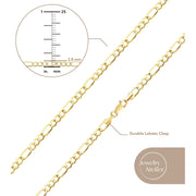Jewelry Atelier Gold Filled Figaro Chain Necklace, 14K Solid Yellow Gold, Unisex, Multiple Widths 2.8mm to 5.6mm, Various Lengths, GFFIG5.620