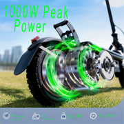 IScooter Electric Scooter, 750W Motor, Foldable Aluminum Alloy Frame, 9.3-Inch Off-Road Tires, Turn Signals, 35-45km Range, 25MPH Top Speed, App Lock Security
