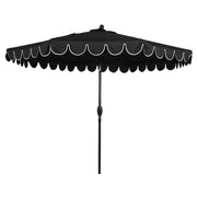 Better Homes & Gardens Premium 9 ft Black Scallop Market Patio Umbrella, Crank Lift, 3-Angle Tilt