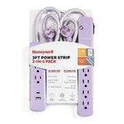 Honeywell HW-PSFB2-579W 9-Outlet Power Strip, 2-in-1 Surge Protector with 6 Angled AC Outlets, 3 AC Outlets, USB-A and Fast-Charging USB-C Ports, Pink
