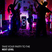 JBL PartyLight Stick Bluetooth 360-Degree LED Light, IPX4 Splashproof, 8-Hour Battery, Black