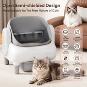 Cumrige Self Cleaning Cat Litter Box, Open Top, App Controlled, Advanced Safety Sensors, Large 10.5L Sealed Waste Bin