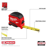 Milwaukee 48-22-1730 30 Ft. Compact Tape Measure