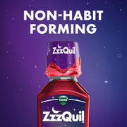 ZzzQuil Nighttime Sleep Aid Liquid, Diphenhydramine HCl 50mg, Calming Vanilla Cherry Flavor, 24 Fl Oz Pack of 2