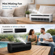 AAmyb Mini Portable Air Conditioner, Wireless Cooling Mist Fan, 3-Speed Evaporative AC, Remote Included, White