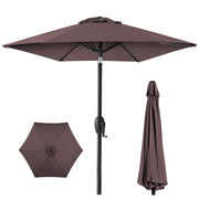 Best Choice Products Outdoor Patio Umbrella, 7.5ft Heavy-Duty Steel Frame, Weather-Resistant Polyester Canopy, Push Button Tilt, Easy Crank, Deep Taupe, SKY7444
