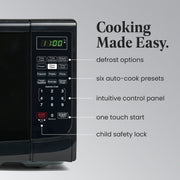 Farberware Countertop Microwave Oven, 0.7 Cu Ft, 700 Watts, Red, LED Display, Child Safety Lock, FMO07ABTRDA