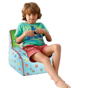 Idea Nuova NK452010 Cocomelon Kids Mink Plush Bean Bag Chair with Piping & Top Carry Handle, Cocomelon