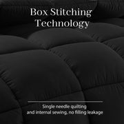 JUSTLET FGHXB2025 Luxury Solid Down Alternative Machine Washable Black Comforters, Queen