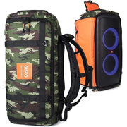 Ayaoqiang Speaker Carry Case, Rugged Waterproof Nylon Tote Bag Backpack with Dual Handles and Shoulder Strap, Transparent Top Window, Large Interior Pocket, Camouflage, Compatible with JBL Party Box Series 310-CM
