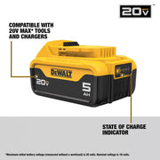 DeWALT 20V MAX XR Cordless Tool Battery and Charger Kit, 5Ah Lithium-Ion, Lightweight, Extended Runtime, DCB205C