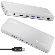 Plugable Premium TBT-UDM Thunderbolt 4 USB4 Docking Station, Dual 4K 60Hz HDMI, 100W Charging, Aluminum Space Gray