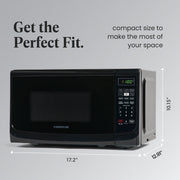 Farberware Countertop Microwave Oven, 0.7 Cu Ft, 700 Watts, Red, LED Display, Child Safety Lock, FMO07ABTRDA