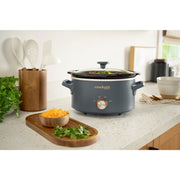 Crock-Pot Manual 4-Quart Slow Cooker with Oven-Safe Removable Stoneware, Mussel Gray, 2216651