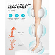 ALLJOY Leg Compression Massager, Heated Compression with 6 Modes and 2 Heat Levels, Adjustable Fit with 4 Extenders, Full Leg Massage for Circulation and Pain Relief