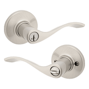 Kwikset Balboa Keyed Entry Lever Door Knob with SmartKey Security, Satin Nickel, Ambidextrous, Includes 2 Keys, 405BL 15 SMT 6AL RCS