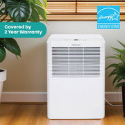 Hisense 35 Pint Compact Dehumidifier, 3000 Sq. Ft. Coverage, Slide-Out Bucket, Energy Star Certified, White, ADH35K26