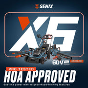Senix 60V Max X6 Brushless Cordless String Trimmer, 16-Inch Cutting Diameter, Variable Speed, Lightweight Aluminum Shaft, 3Ah Battery and Charger Included