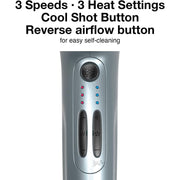 Olivia Garden SuperHP Ionic Hair Dryer, 1875W Brushless Motor, 5 Attachments, Lightweight, Quiet, Black, 200-HPDR1B
