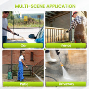 OHHANI Electric Pressure Washer, 2030 PSI, 2.4 GPM, 220V, 32 ft Hose, Foam Cannon, 4 Quick Connect Nozzles, Green