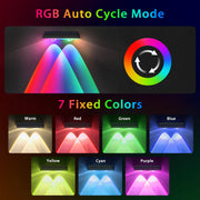 Hoyiours Solar Fence Lights, Outdoor Waterproof LED with Dual-Mode Warm White and 7-Color RGB, 120 Lumens, ABS Material, 12 Pack, WW03
