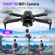 Febfoxs LH-X77PRO Drone with Camera - 4K Camera and 1080P Drone, RC Quadcopter, Foldable for Adults and Beginners, Black