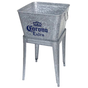 Leigh Country Corona Extra Galvanized Beverage Tub with Stand, 42 Qt Capacity, Silver, 18 x 18 x 34 in, MC 47940