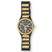 U.S. Polo Assn. Men's Classic Watch, Black Case, Gold Center Link Bracelet, Quartz Movement, Mineral Glass Crystal, USC80660WM