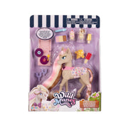Wild Manes Sundae's Ice Cream Social Doll Set, Neapolitan-Colored Mane, Articulated Limbs, Ice Cream Accessories, Cone-Patterned Apron, Styling Brush