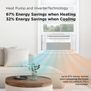 TCL W Q-Series 12,000 BTU Smart Inverter Window Air Conditioner with Heat Pump, White