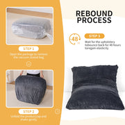 Nalone 4-in-1 Giant Bean Bag Chair, 6.4 FT Memory Foam Filled Convertible Lounger, Large Gray with Removable Washable Cover