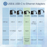 TRENDnet USB 3.1 Type-C to Gigabit Ethernet Adapter, Compact Design, Black, TUC-ETG