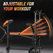 TCISA TSZH04 Weight Bench, Bench Press Set with Leg Extension, 6 in 1 Olympic Adjustable Weight Bench for Home Gym
