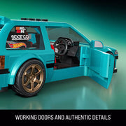 Mattel Brick Shop Hot Wheels Custom 90 Honda Civic EF Building Toy Kit, 248 Pieces, Collectible Model Car Set, JHF62