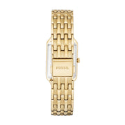 Fossil 6996859 Raquel Women's Quartz Watch, Gold-Tone Stainless Steel, Silver Satin Dial, 23mm