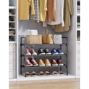 Sakugi WAL653BL-3 3-Tier Shoe Rack, Sturdy Shoe Organizer, Shoe Shelf Holds up to 16 Pairs of Shoes, Black
