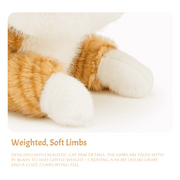 Vanelink Living CozyStripe Cat Plush Toy, Soft Stuffed Animal Pillow, Orange Calico